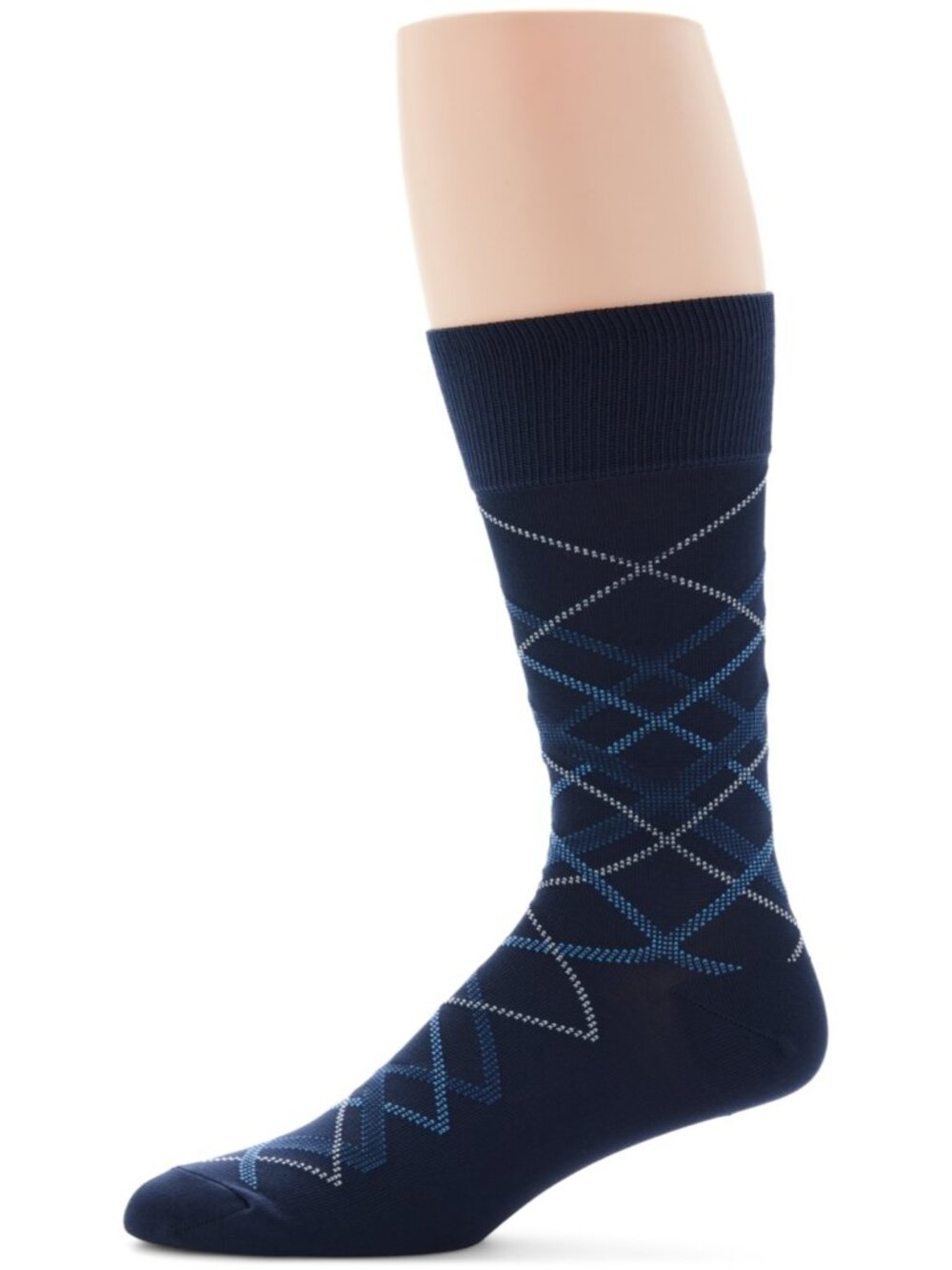 Perry Ellis Portfolio Men's Diagonal Stripe Crew Dress Socks Anthracite